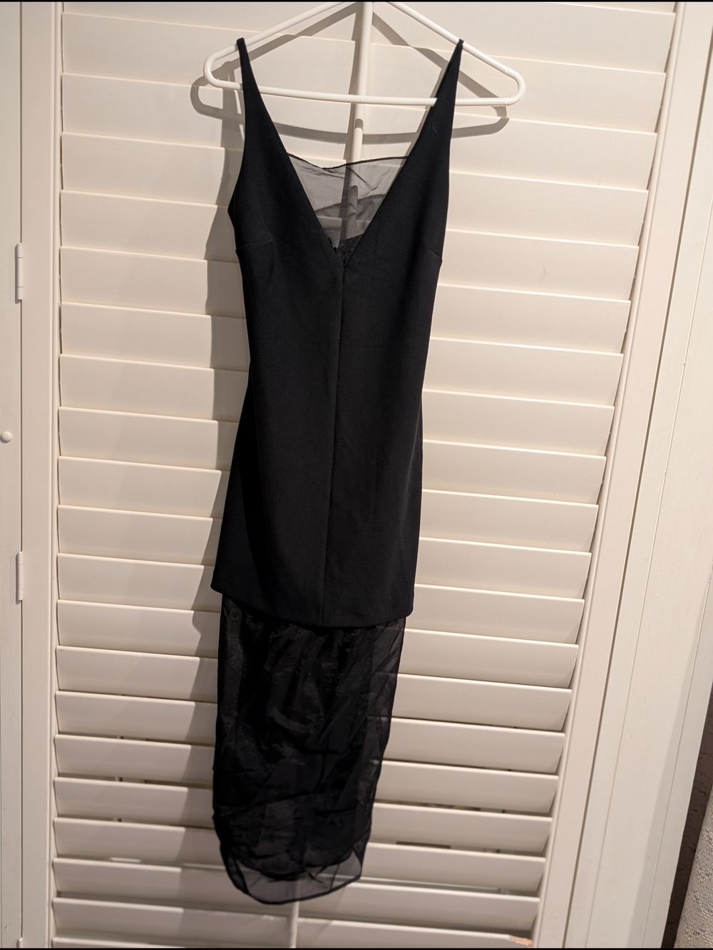 Black SP slip dress with sheer details